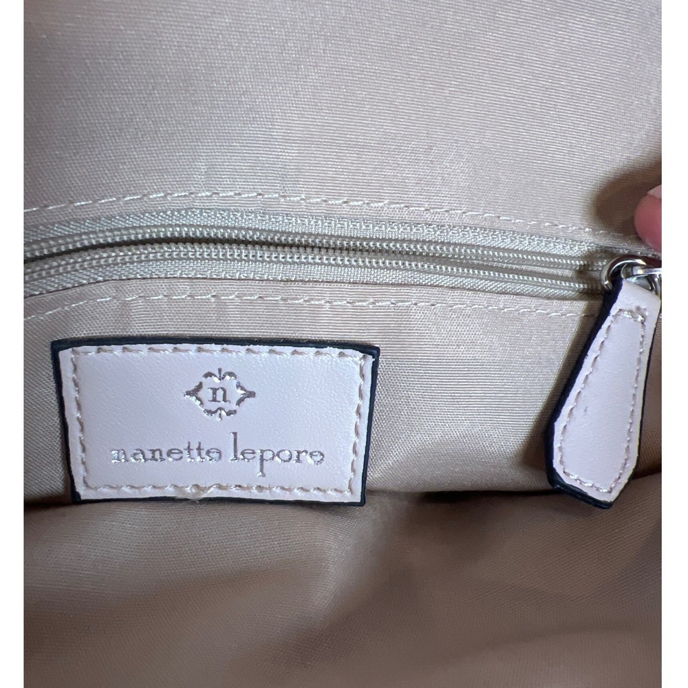 Nanette Lepore Snakeskin Print Crossbody Bag Beige Triple Compartment Boho - Picture 13 of 14